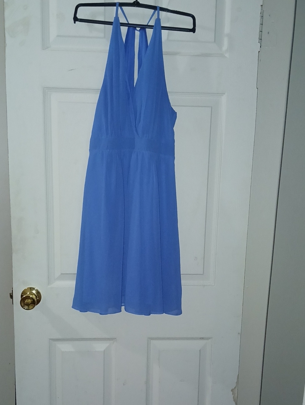 Express Royal Blue Halter V-Neck Sleeveless Dress